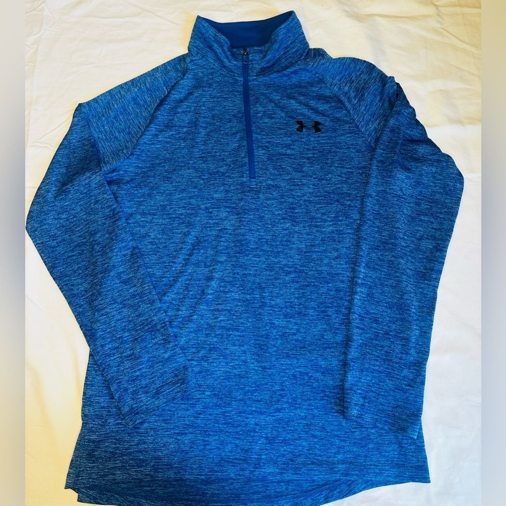Under Armour Blue 1/4 zip Long Sleeve Pullover Sz S
